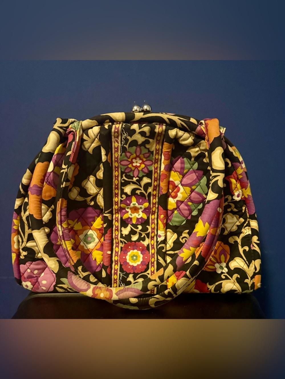 Vera Bradley Suzani Holiday Tote Bag Retired Floral Quilted Purse VGC - Picture 2 of 9